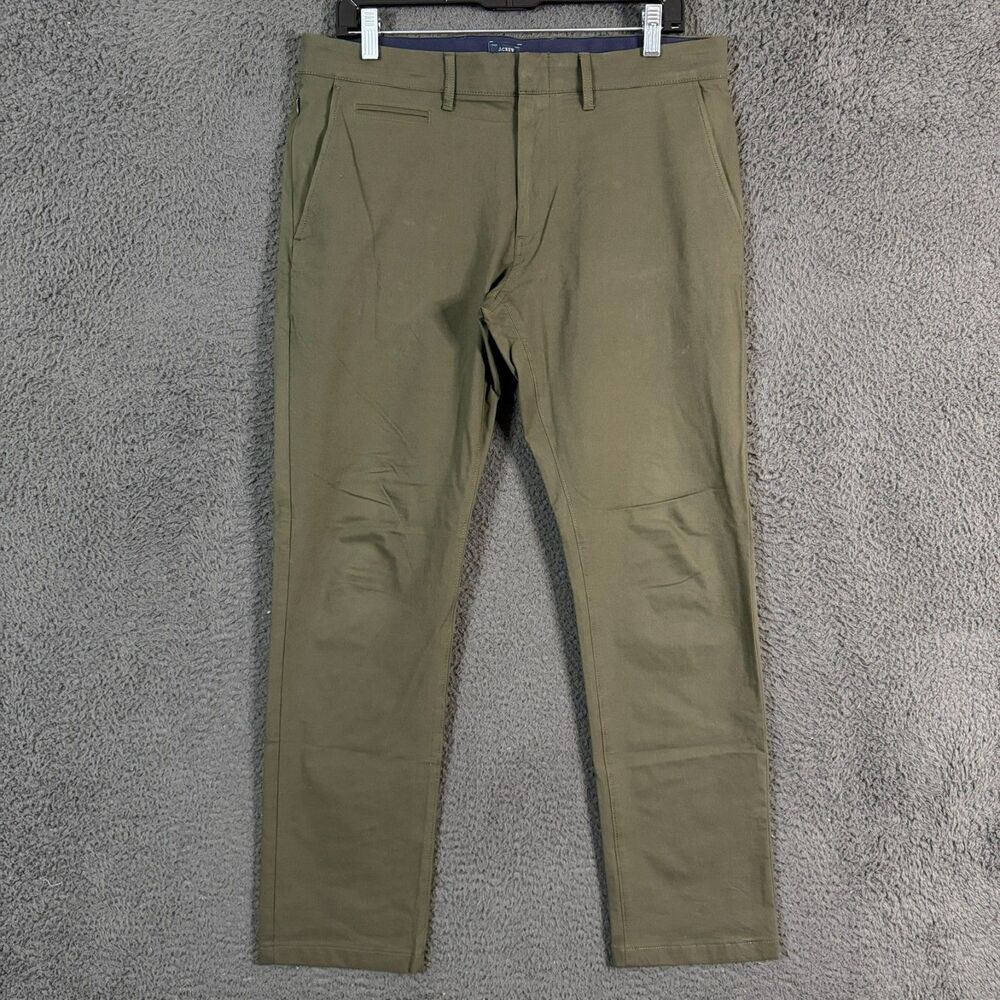 J Crew Pants Mens 32x30 Green 484 Slim Fit Tech Pant Stretch Chino Casual